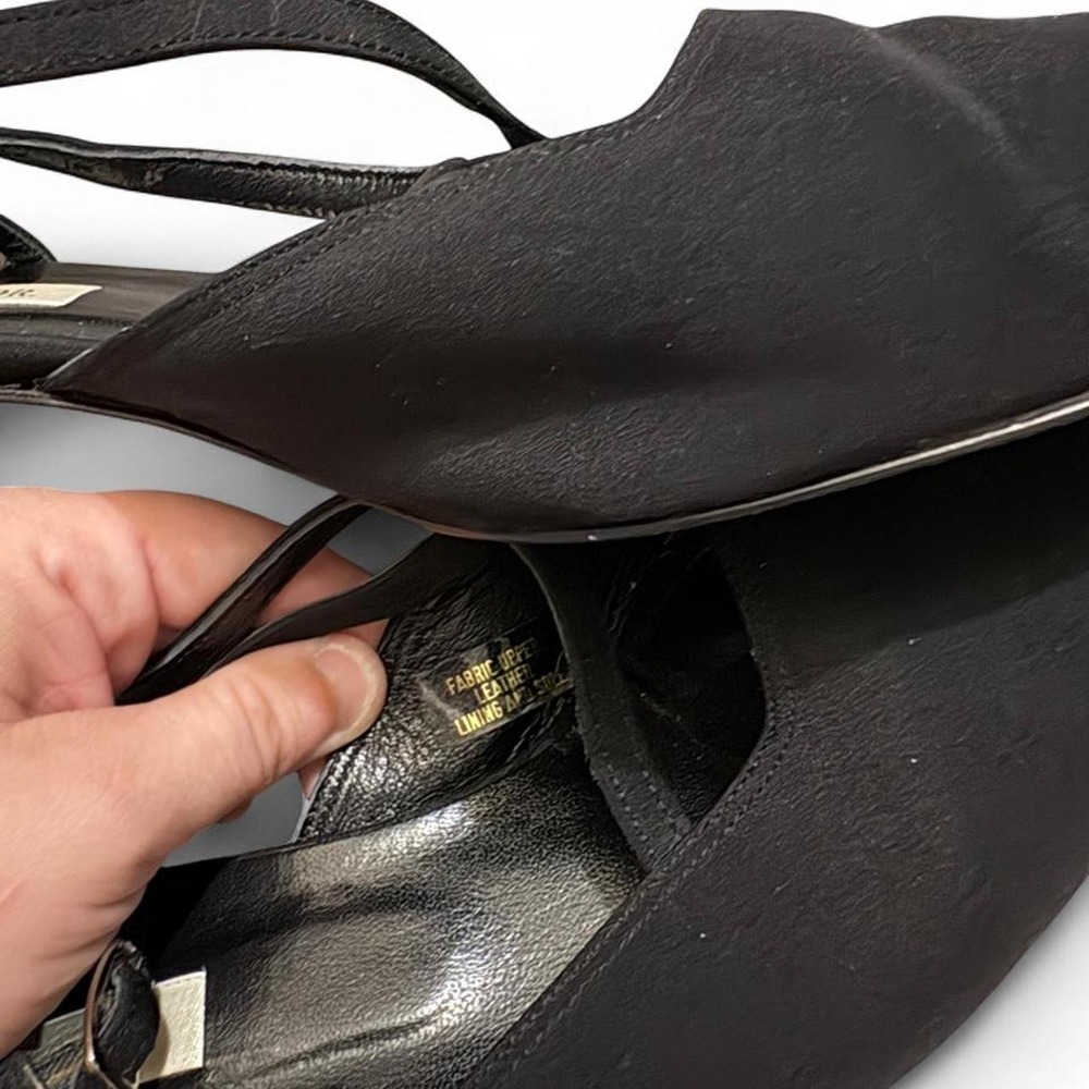 Vintage Ann Taylor Black Slingback Heels 9.5 Made in Italy - Picture 5 of 5